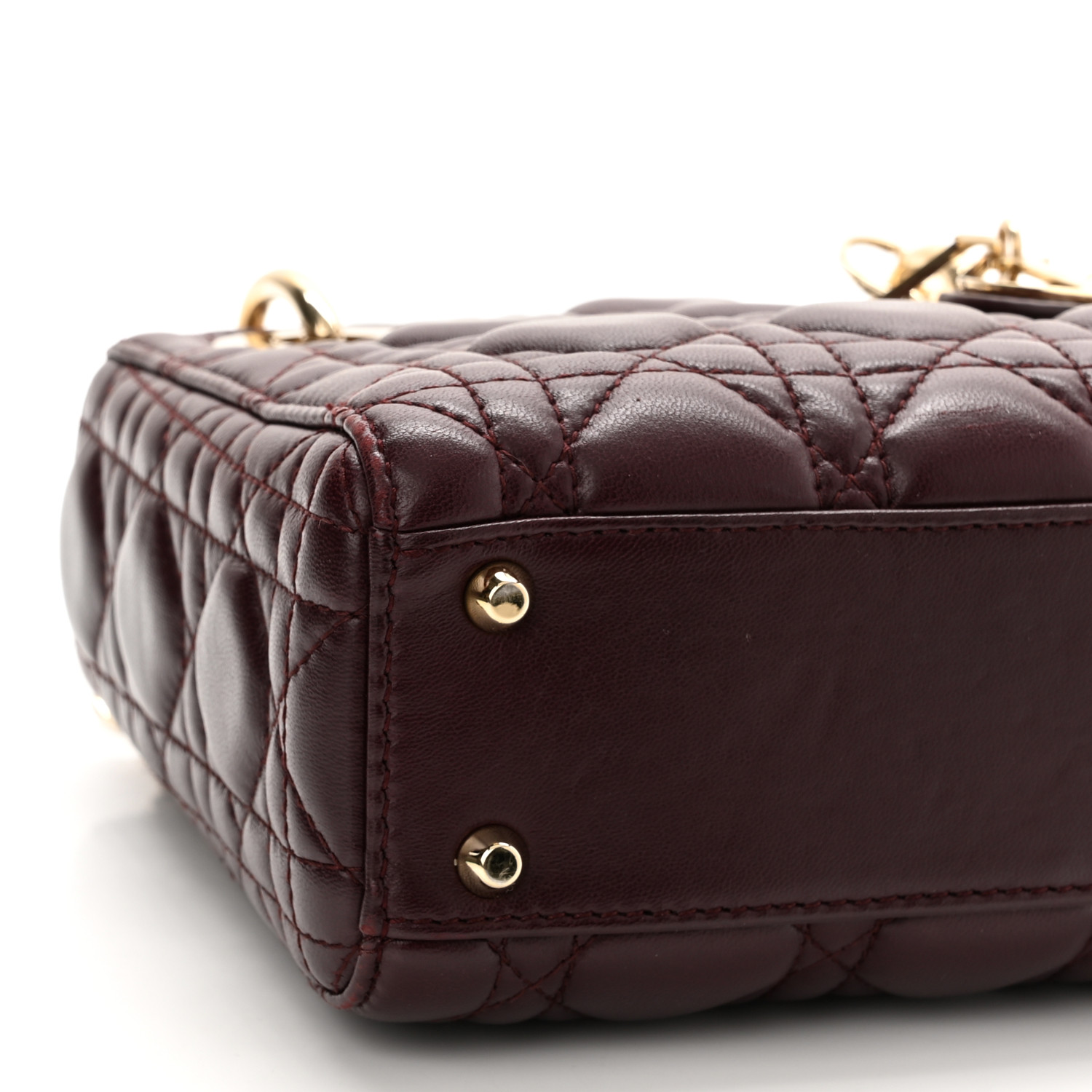 Lambskin Cannage Mini Lady Dior Plum
