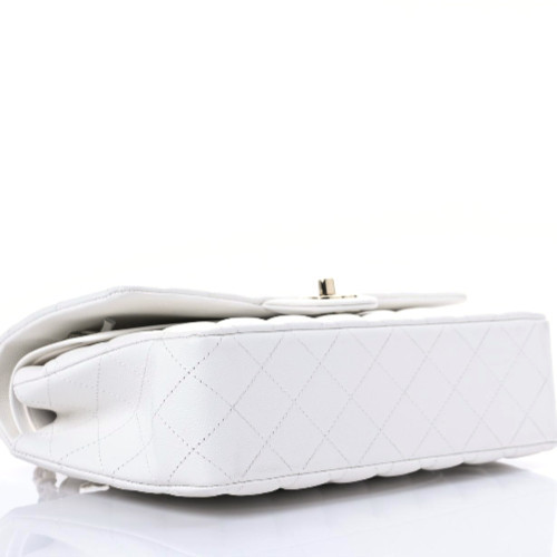 【🔥Special Offers🔥】Caviar Quilted Medium Double Flap White