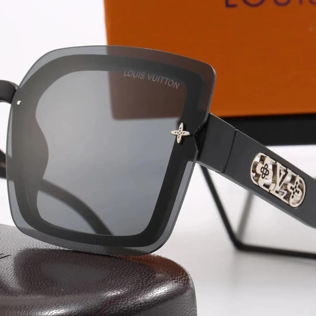 LV 6-color fashion four-leaf clover hollow letter temple sunglasses
