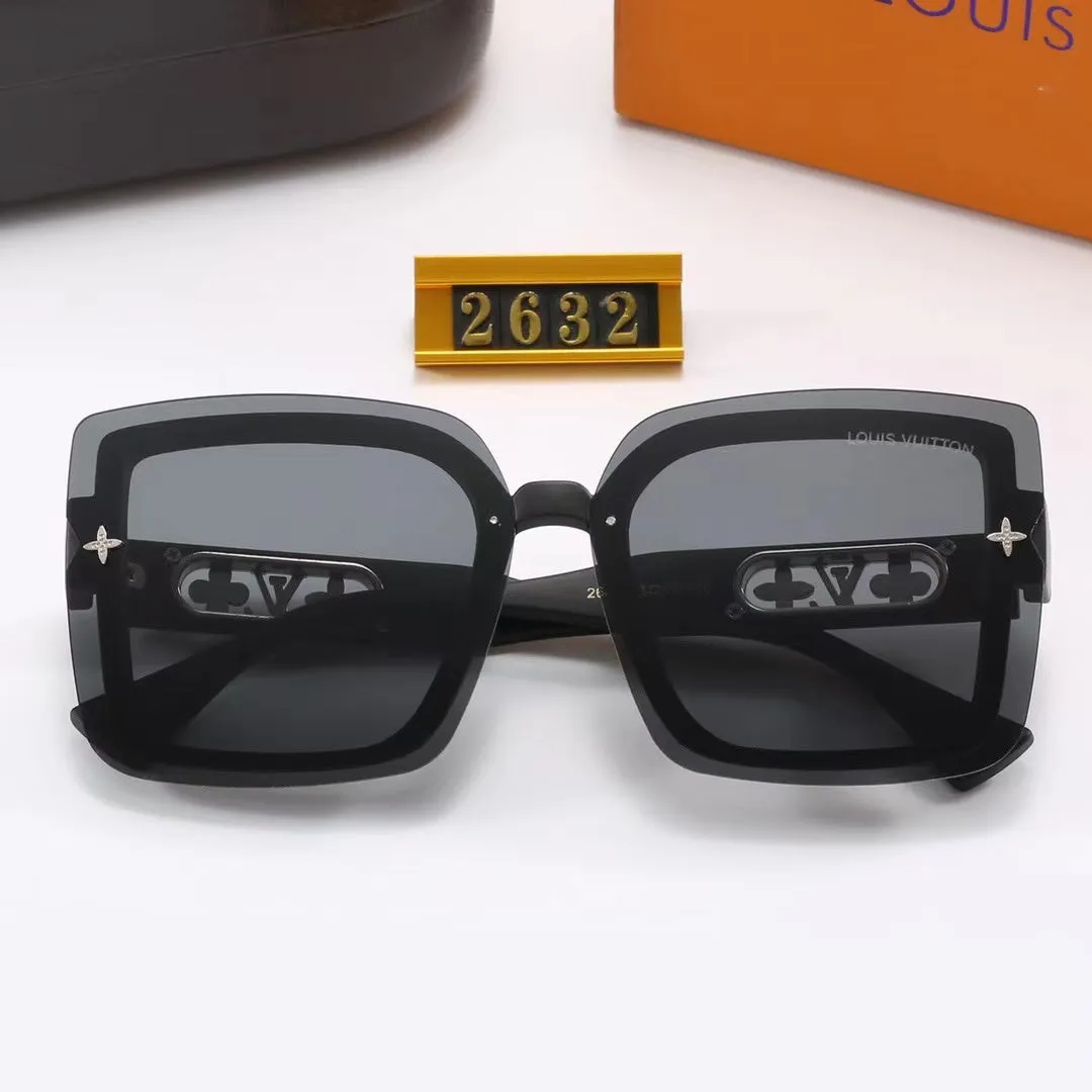 LV 6-color fashion four-leaf clover hollow letter temple sunglasses