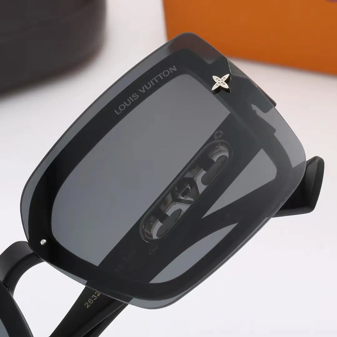 LV 6-color fashion four-leaf clover hollow letter temple sunglasses