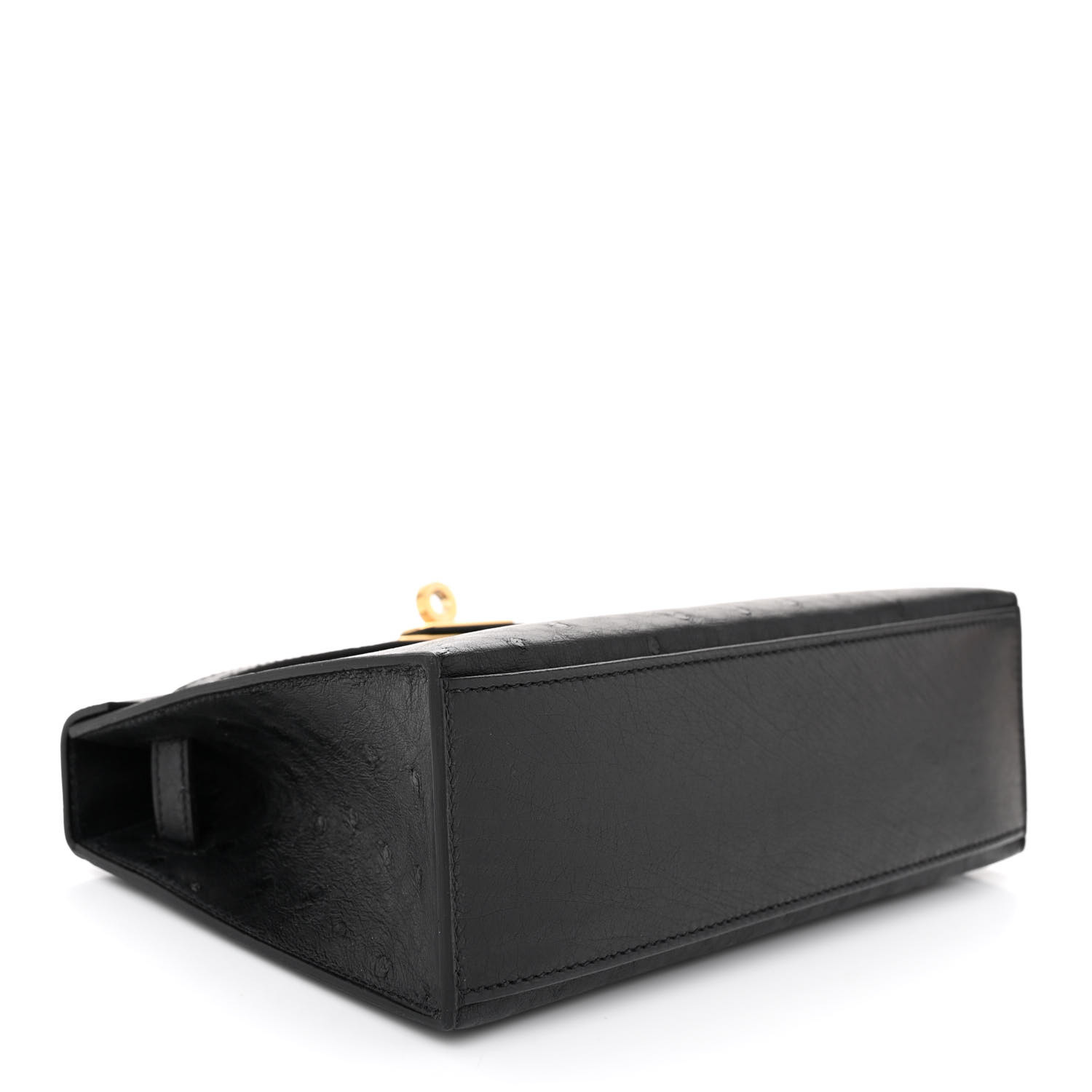 HERMES Ostrich Kelly Pochette Black