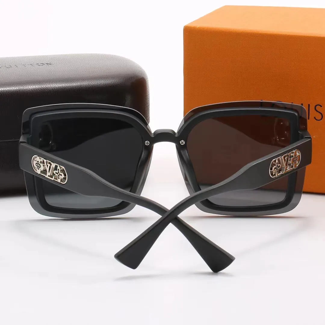 LV 6-color fashion four-leaf clover hollow letter temple sunglasses