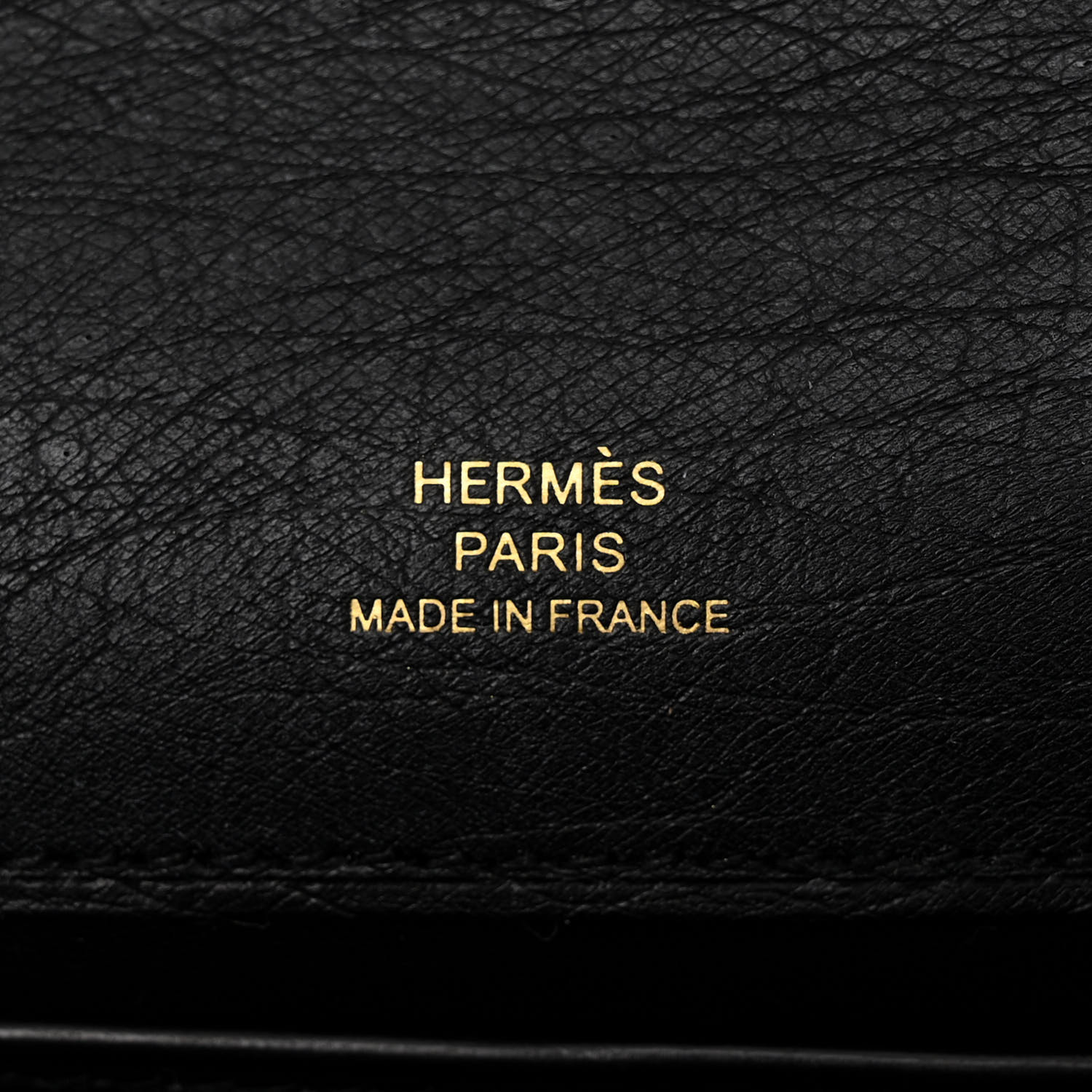 HERMES Ostrich Kelly Pochette Black