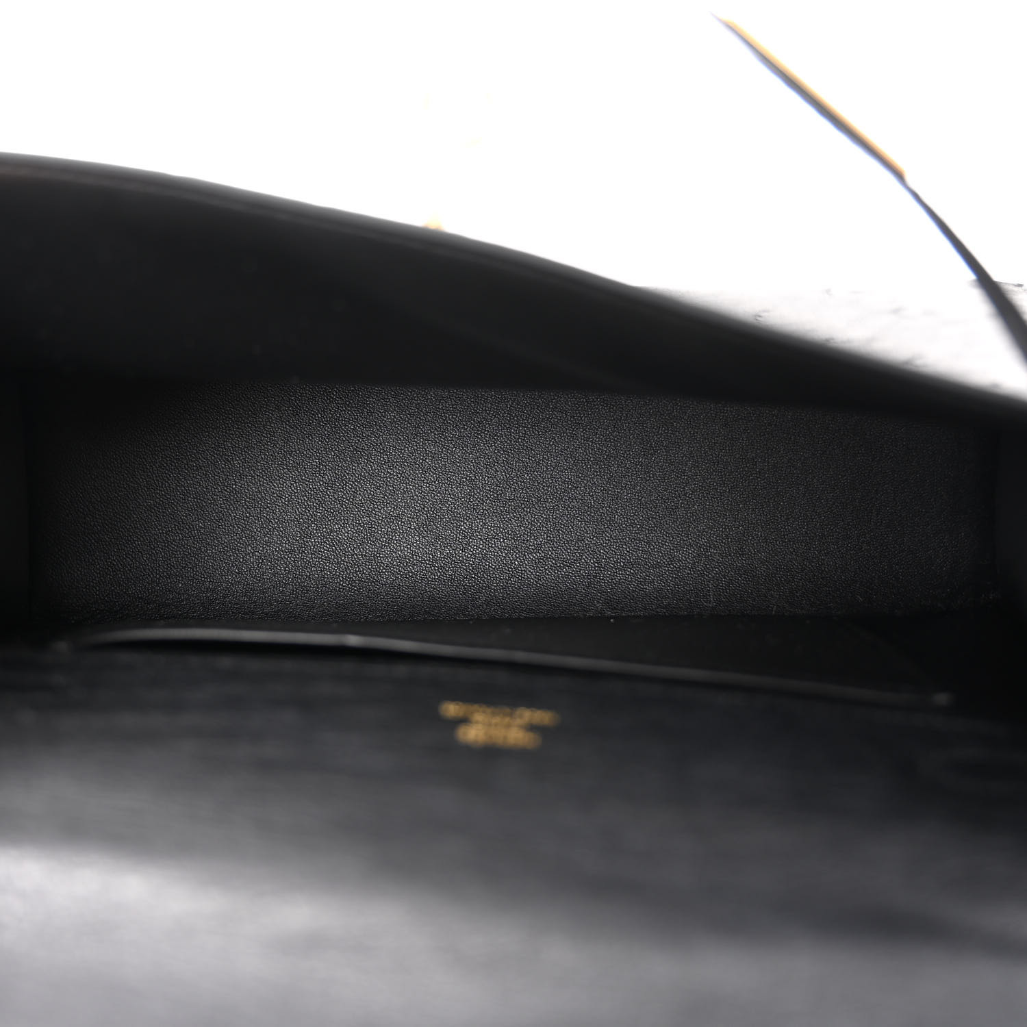 HERMES Ostrich Kelly Pochette Black