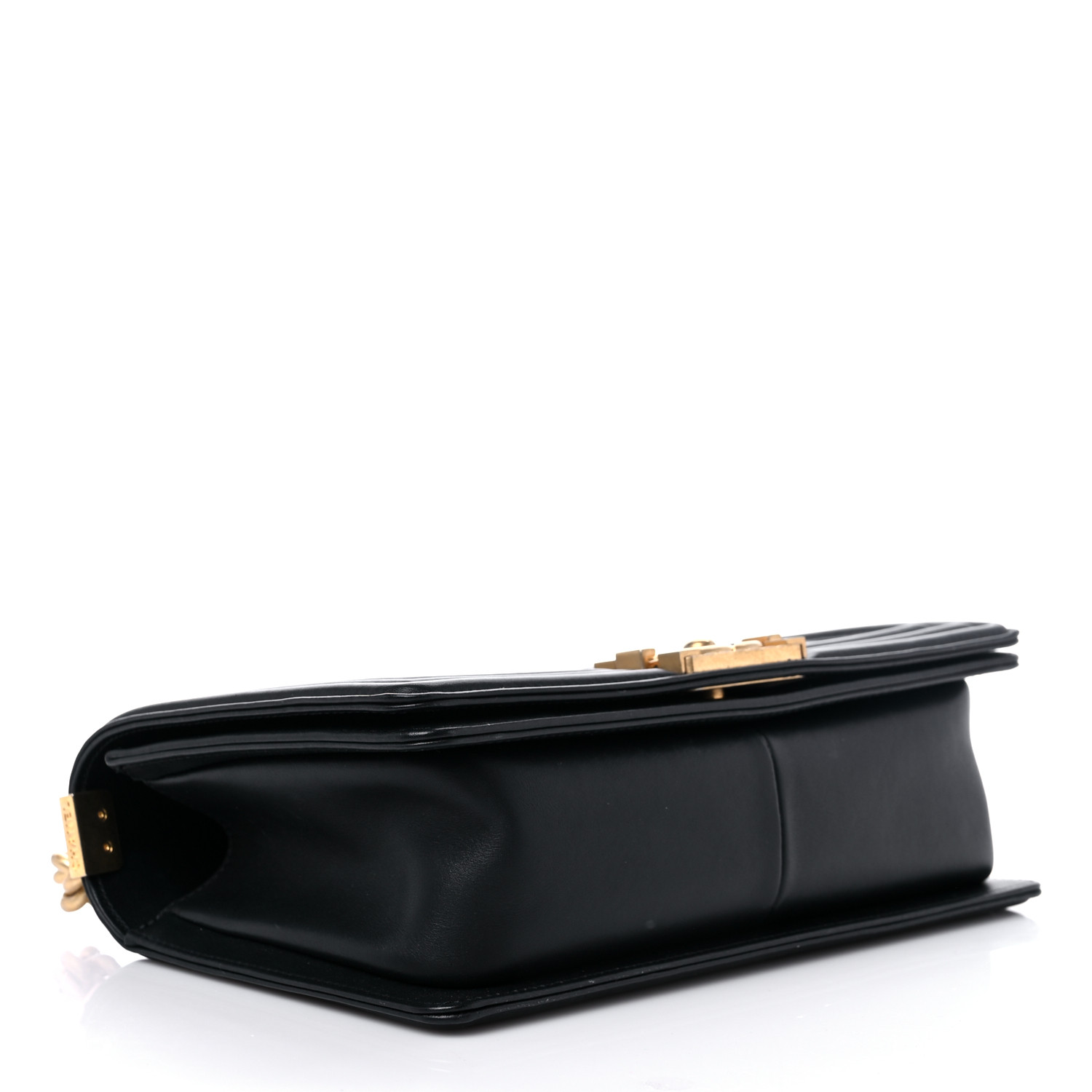 Caviar Medium Boy Logo Top Handle Flap Black