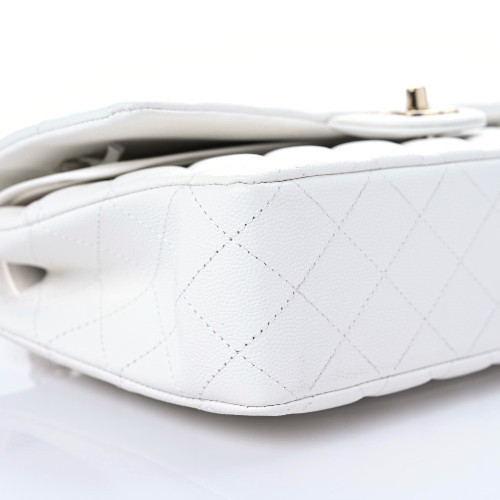 【🔥Special Offers🔥】Caviar Quilted Medium Double Flap White
