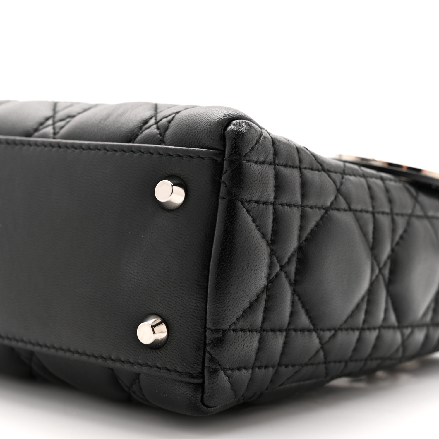 Lambskin Cannage Mini Lady Dior Black(6.5 x 6 x 3 in)