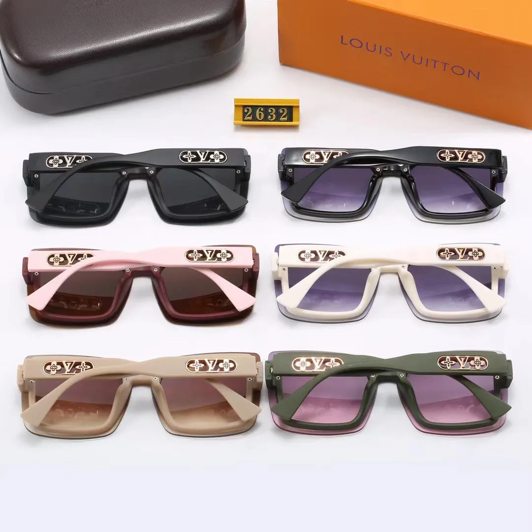 LV 6-color fashion four-leaf clover hollow letter temple sunglasses