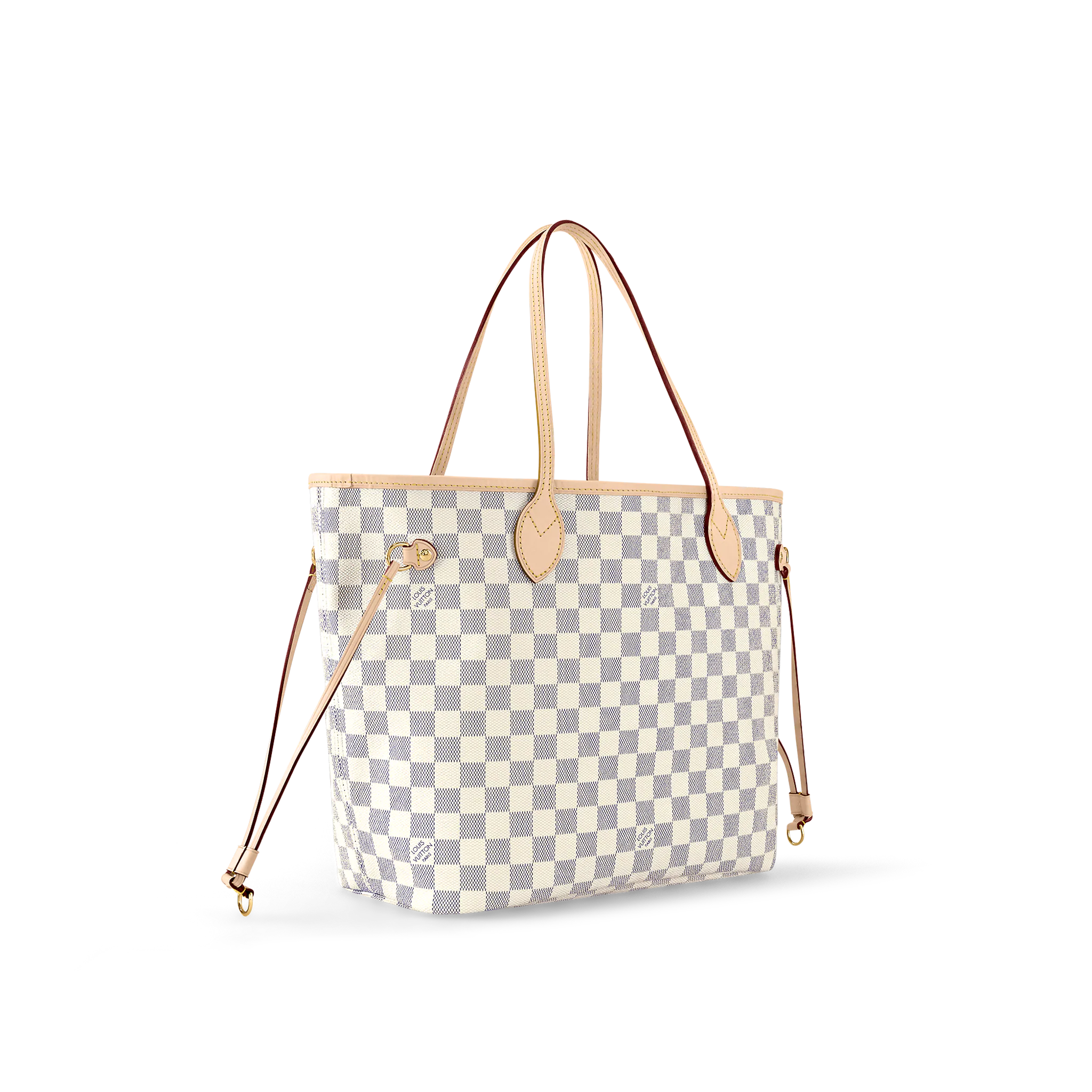 Louis Vuitton N40603 Neverfull MM Rose Ballerine Damier Azur Canvas