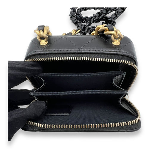 Chanel CC Crossbody Bag Black in Lambskin, Gold hardware