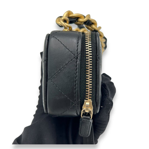 Chanel CC Crossbody Bag Black in Lambskin, Gold hardware