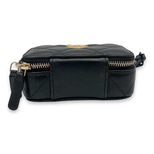 Chanel CC Crossbody Bag Black in Lambskin, Gold hardware