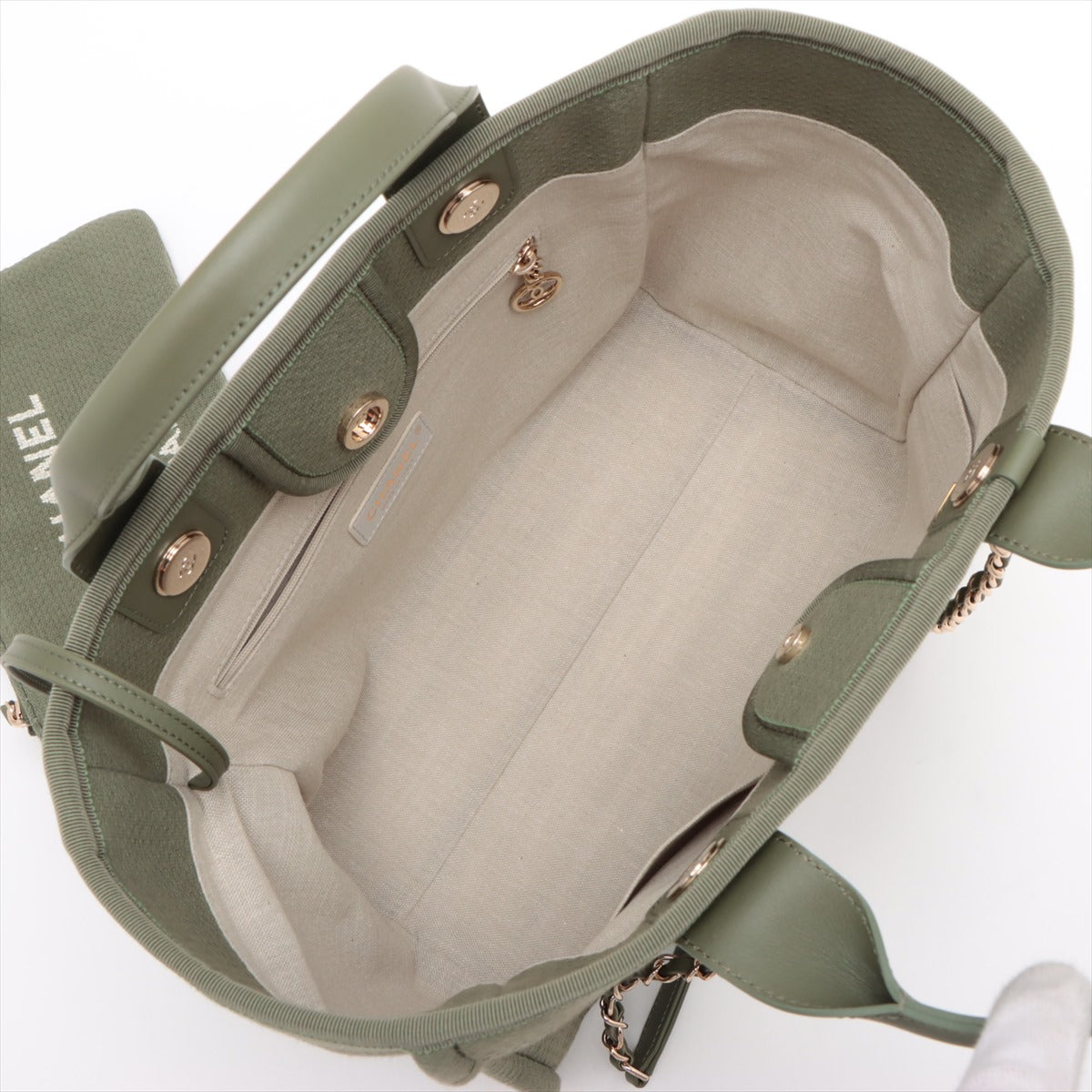 Chanel Khaki Deauville Shopping Tote