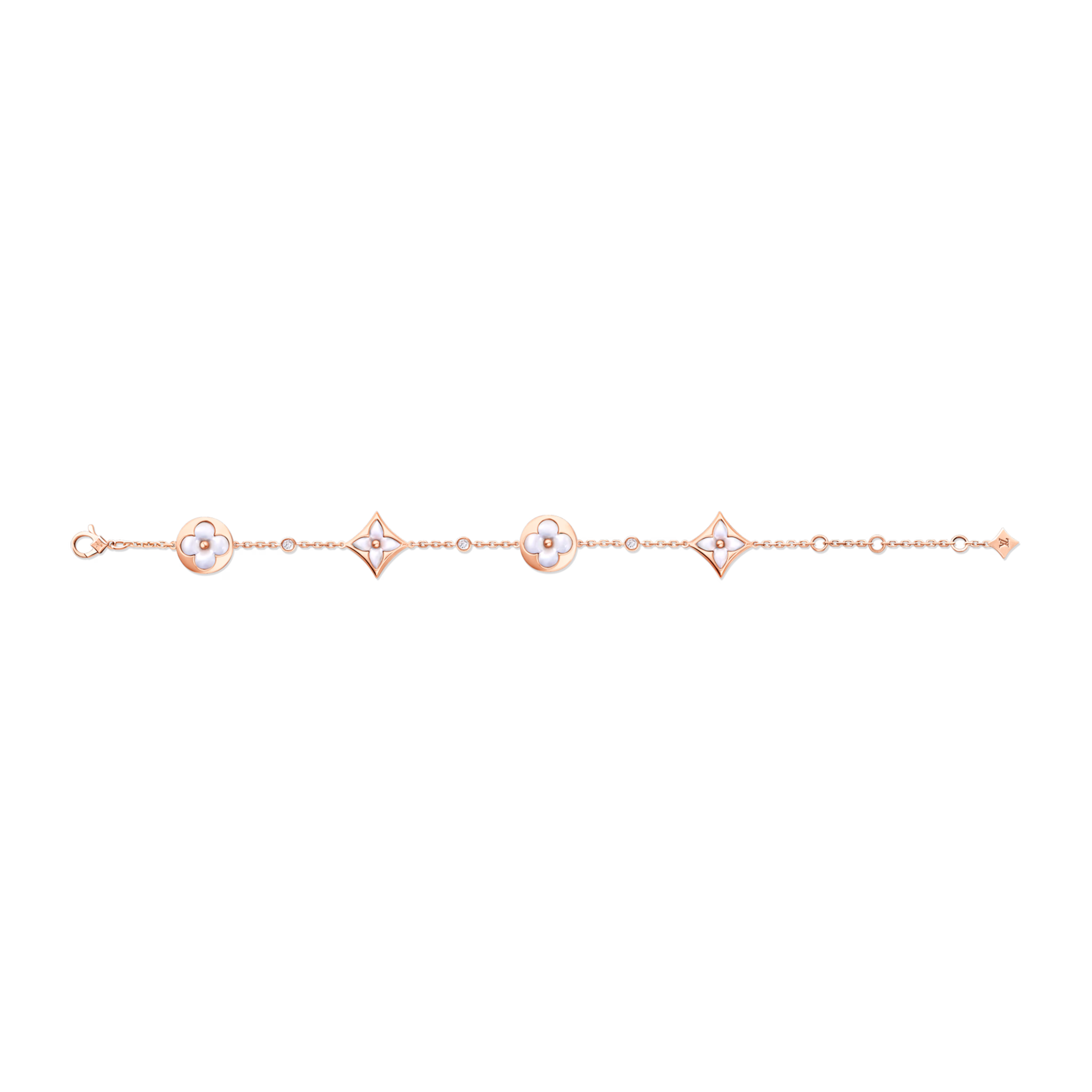 LV Color Blossom BB Multi-Motif Bracelet, Pink Gold, White Mother-Of-Pearl and Diamonds Q95596