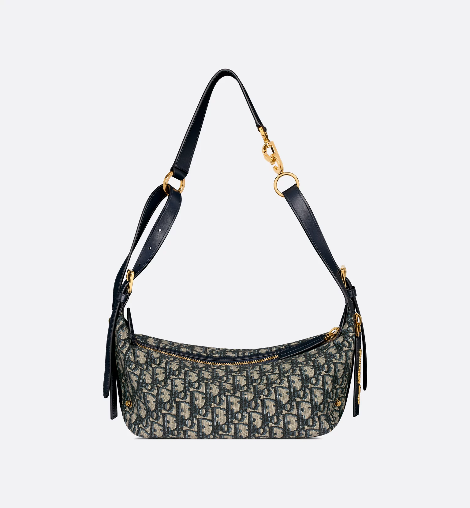 DIOR Small D-Journey Bag-Blue Dior Oblique Jacquard