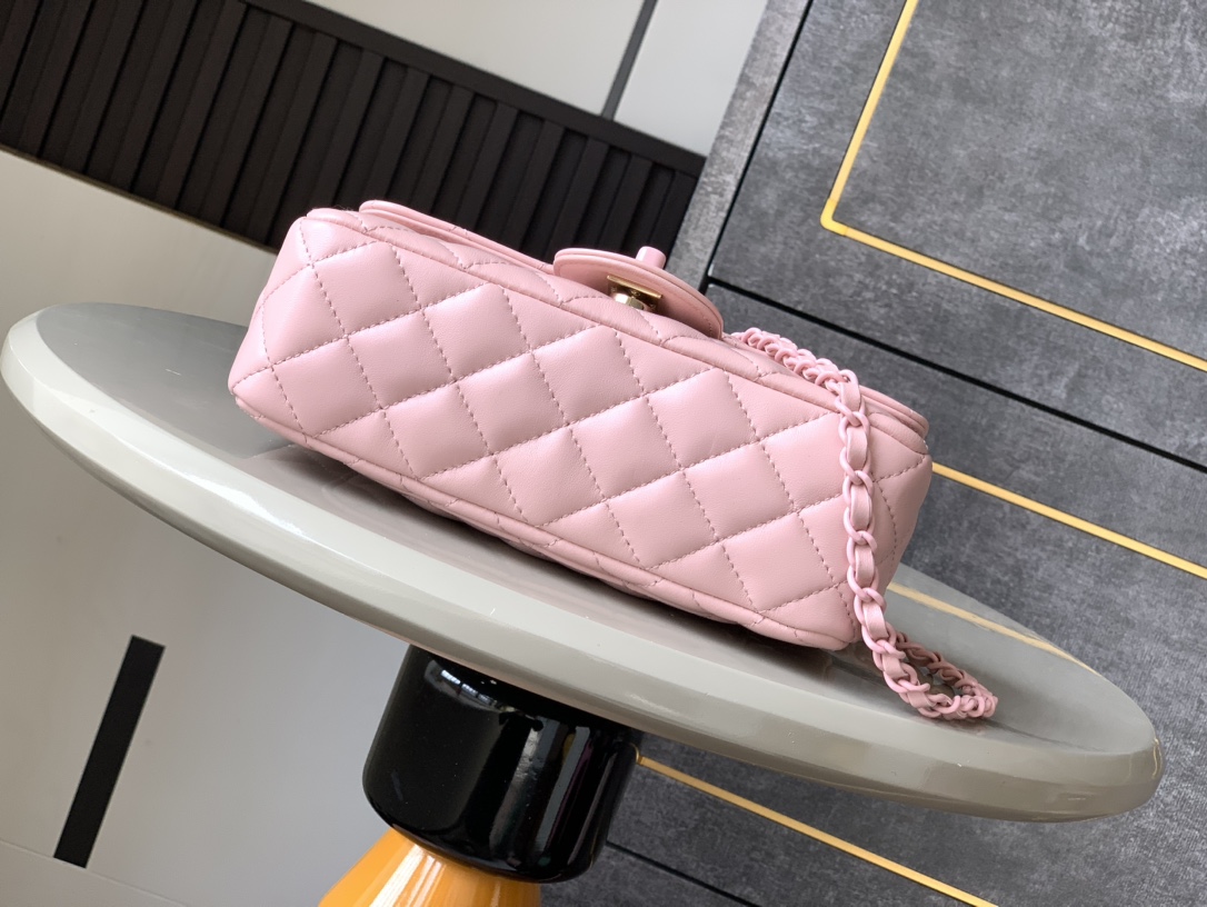 Chanel Mini Flap Bag with Top Handle-Light Pink