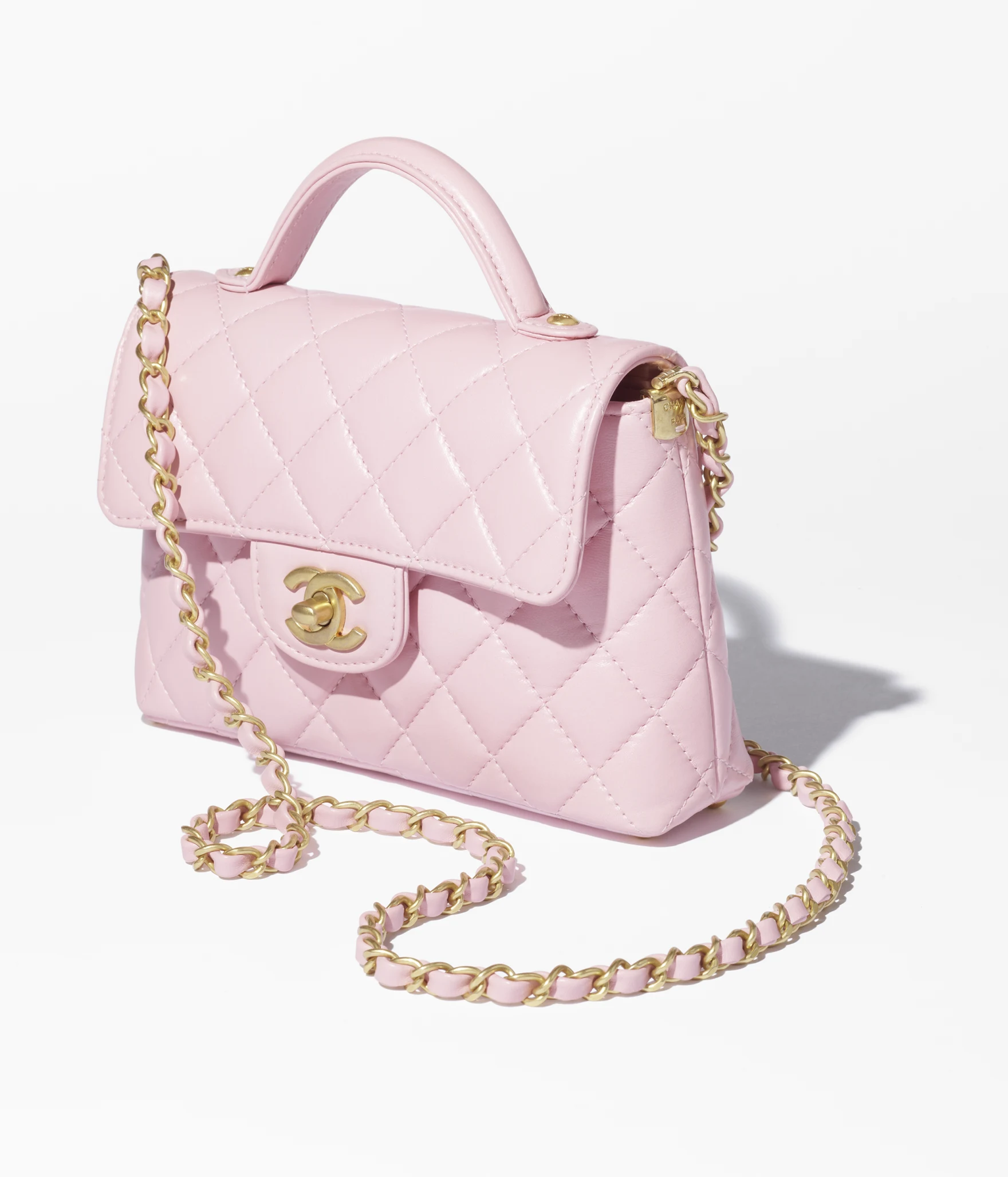 ãð¥Special Offersð¥ãCHANEL Small Flap Bag With Top Handle-Light Pink