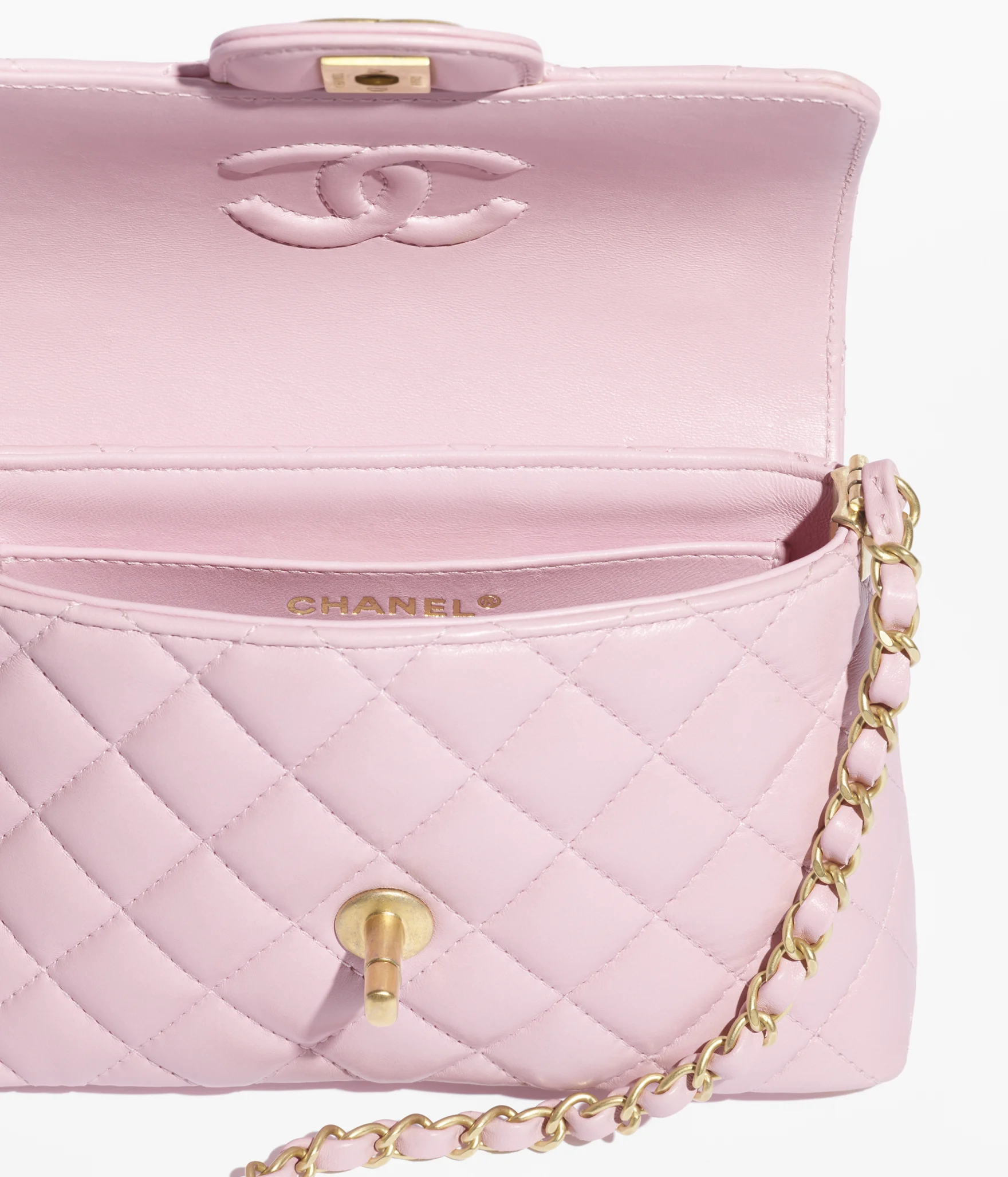 ãð¥Special Offersð¥ãCHANEL Small Flap Bag With Top Handle-Light Pink