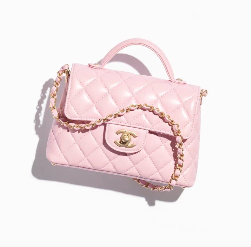 ãð¥Special Offersð¥ãCHANEL Small Flap Bag With Top Handle-Light Pink