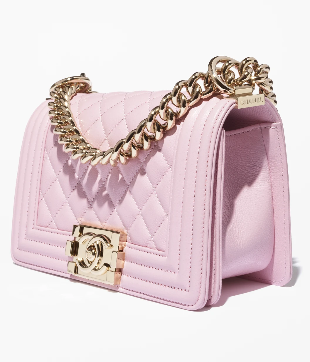 CHANEL Small BOY CHANEL Handbag-Light Pink