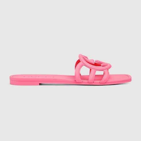 Gucci Women's Interlocking G slide sandal  Variation dark pink rubber