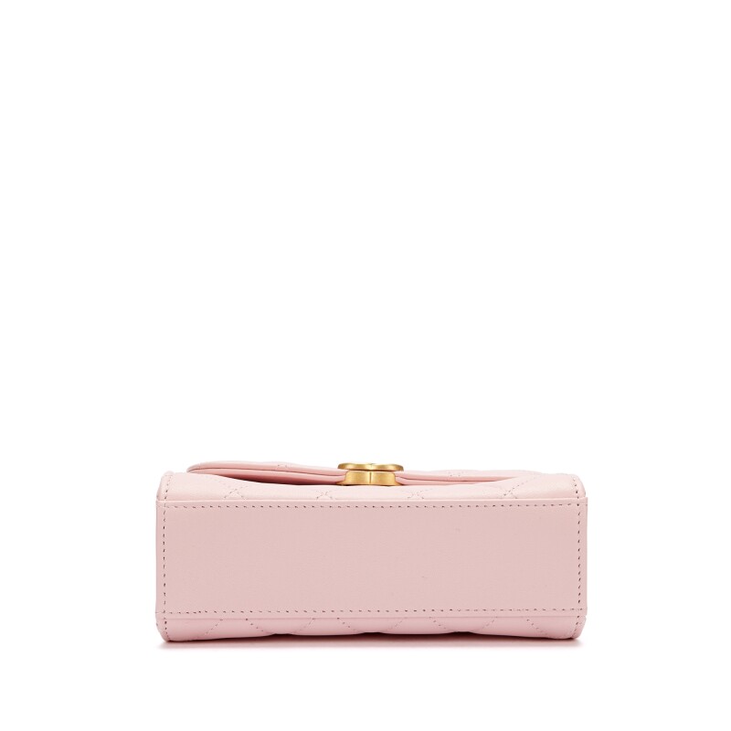 Chanel Baby Pink Quilted Lambskin Top Handle Flap Bag Gold Hardware, 2022