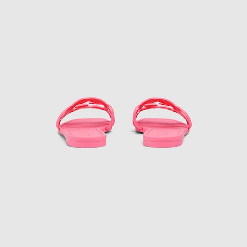 Gucci Women's Interlocking G slide sandal  Variation dark pink rubber