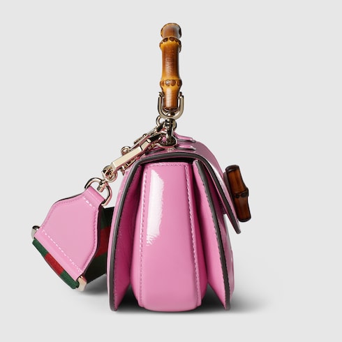 Gucci Bamboo 1947 mini bag Variation pink patent leather