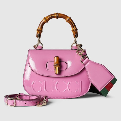 Gucci Bamboo 1947 mini bag Variation pink patent leather