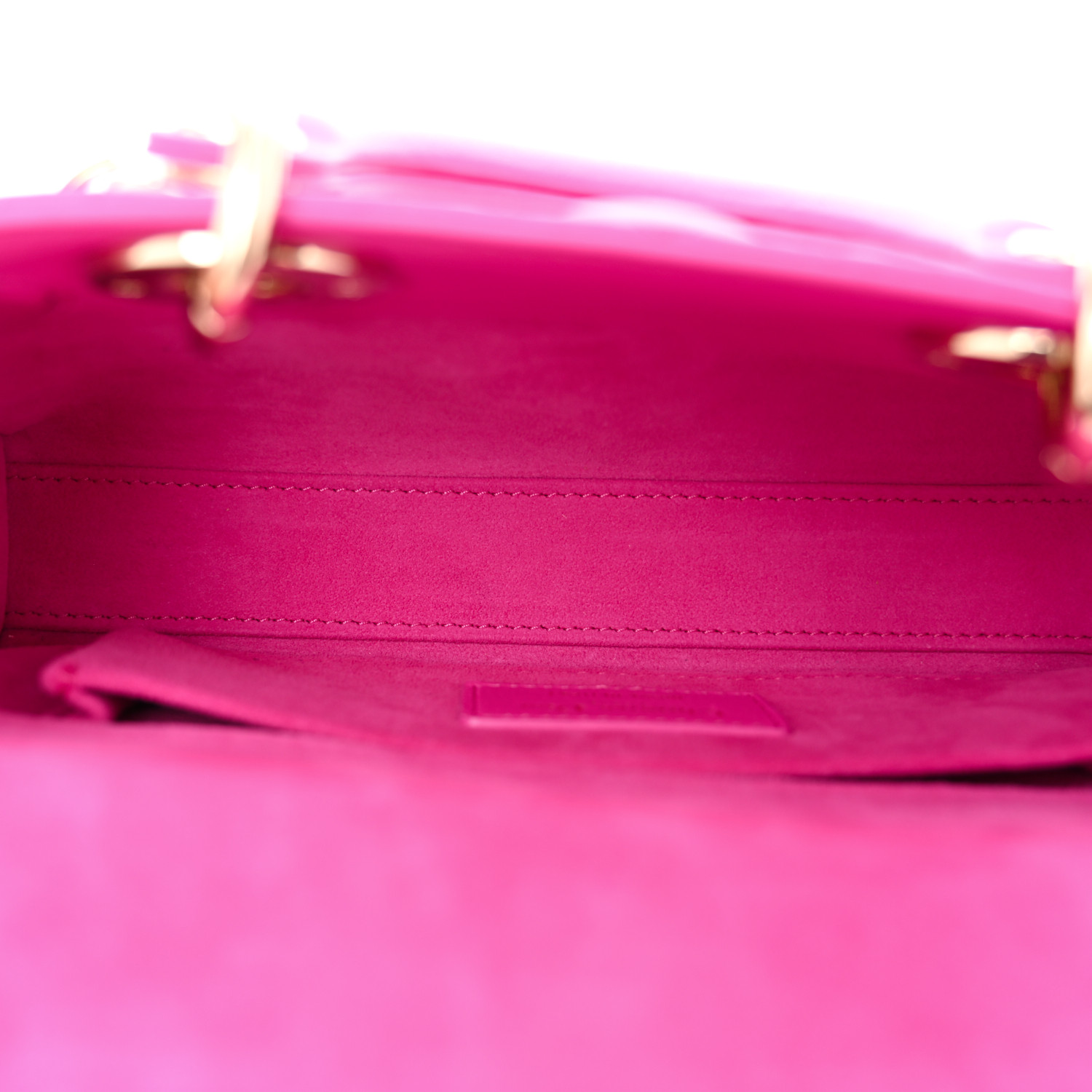 CHRISTIAN DIOR Lambskin Cannage Small Lady D-Joy Fuchsia