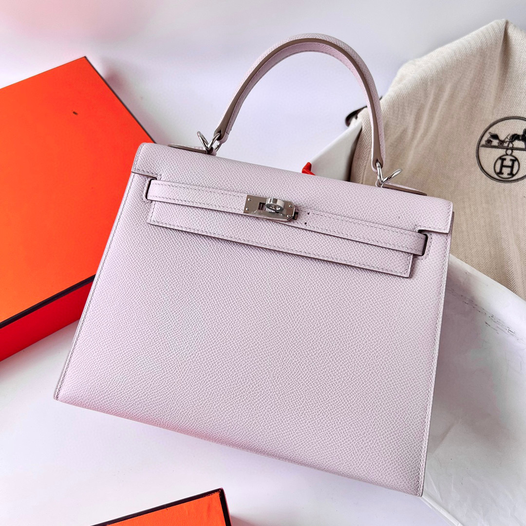 Hermès Epsom Kelly Sellier 25 Mauve Pale