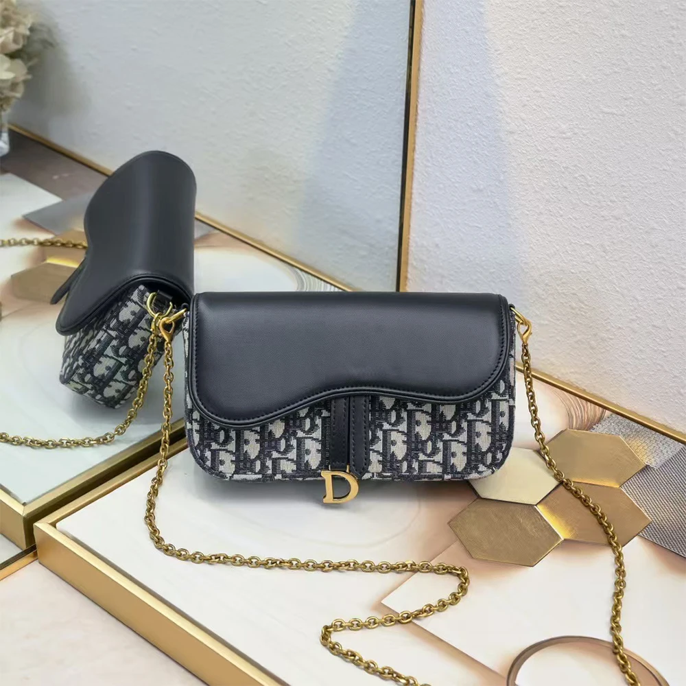 Dior Medium Saddle Pouch with Chain