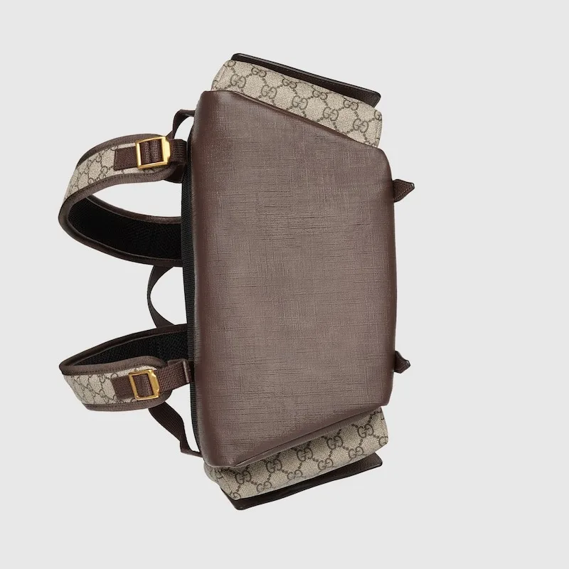 Ophidia Leather and Webbing-Trimmed Monogrammed Coated-Canvas Backpack