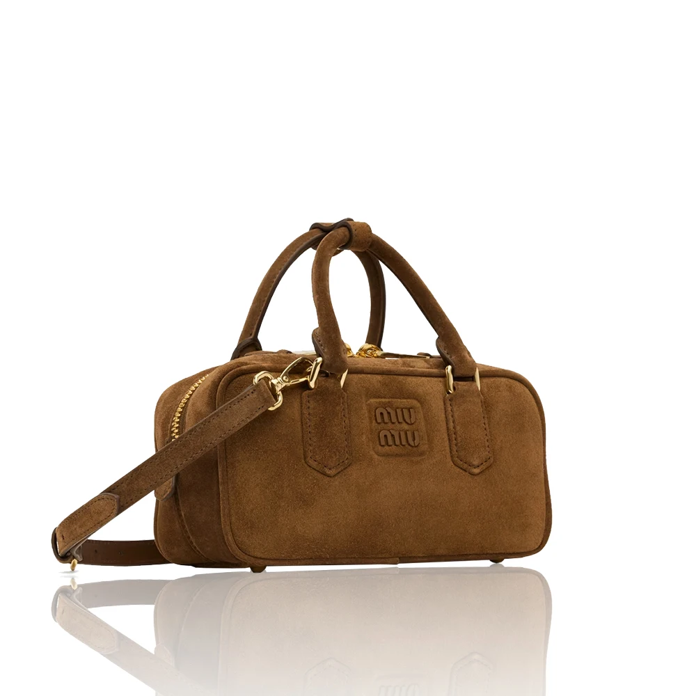 MiuMiu Arcadie padded suede top-handle bag