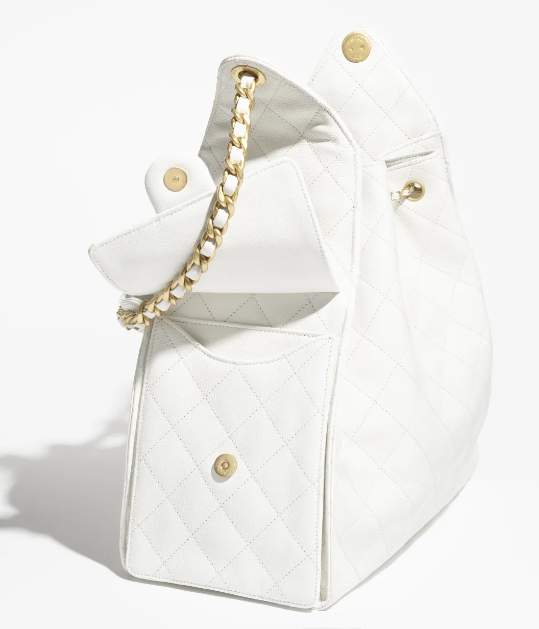 CHANEL 25 Medium Handbag-White