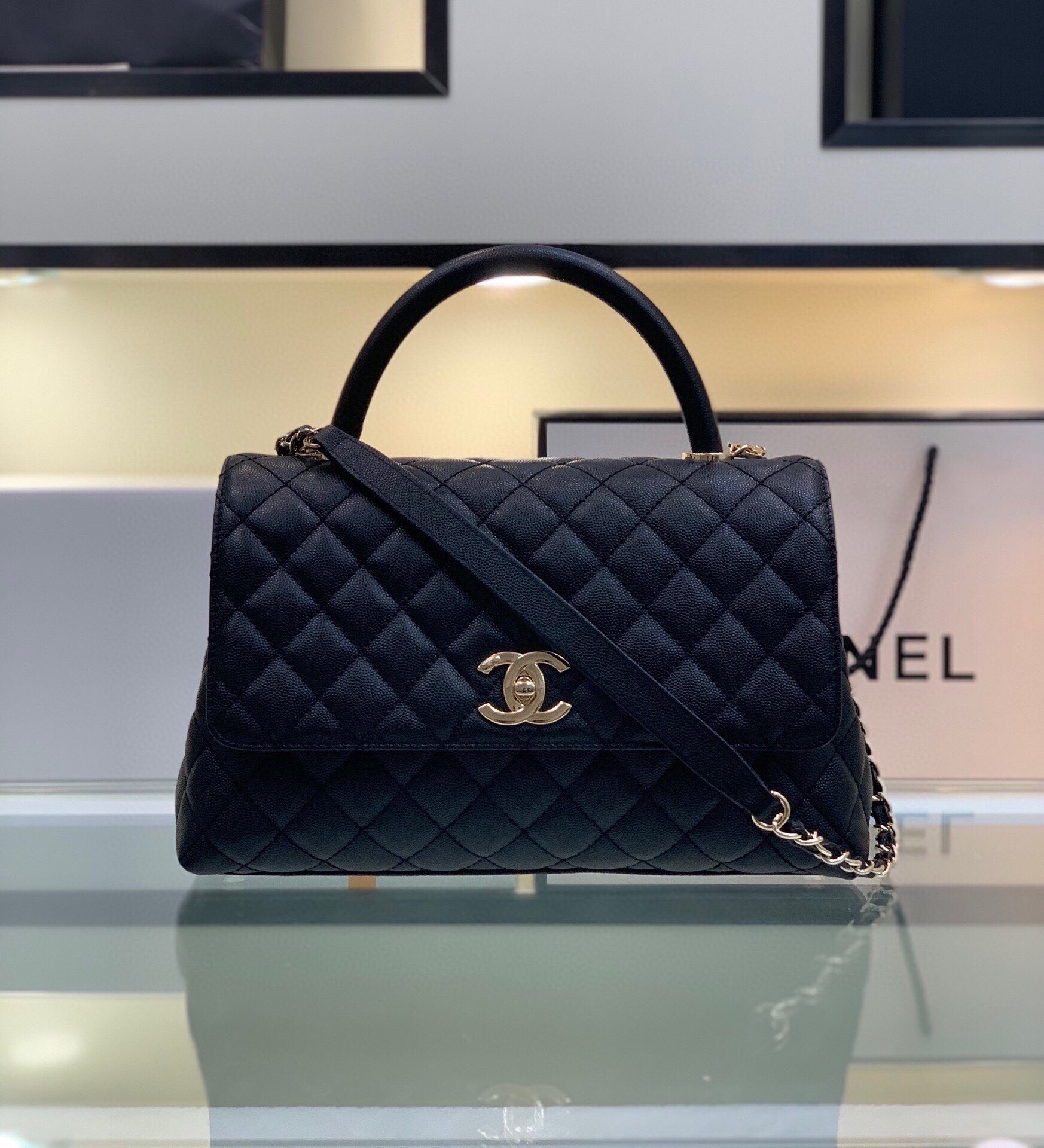 Chanel Coco Handle Bag  Caviar-Black