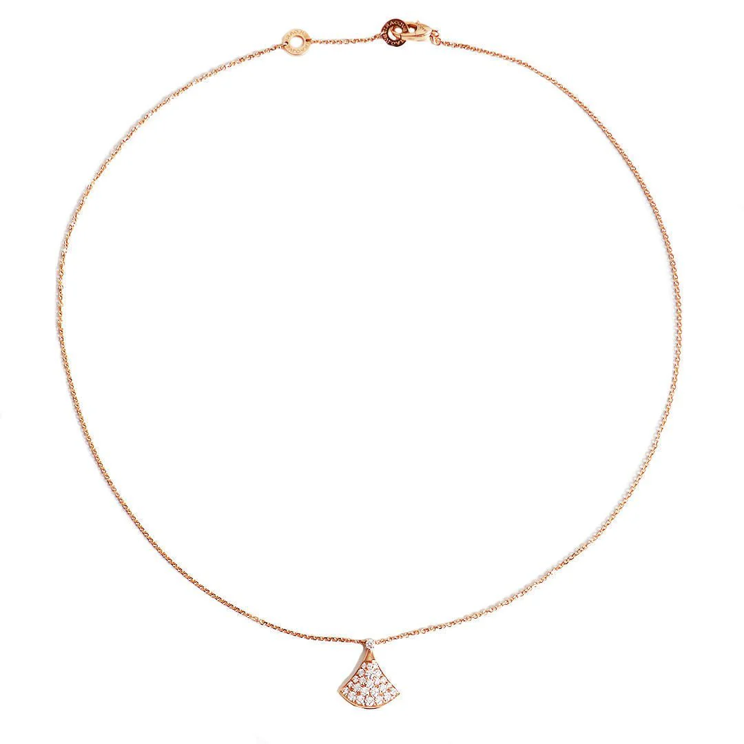 Bvlgari Divas' Dream Pave Diamonds 18k Rose Gold Stud Earrings and Divas’Dream 18ct rose-gold and 0.47ct brilliant-cut diamond necklace