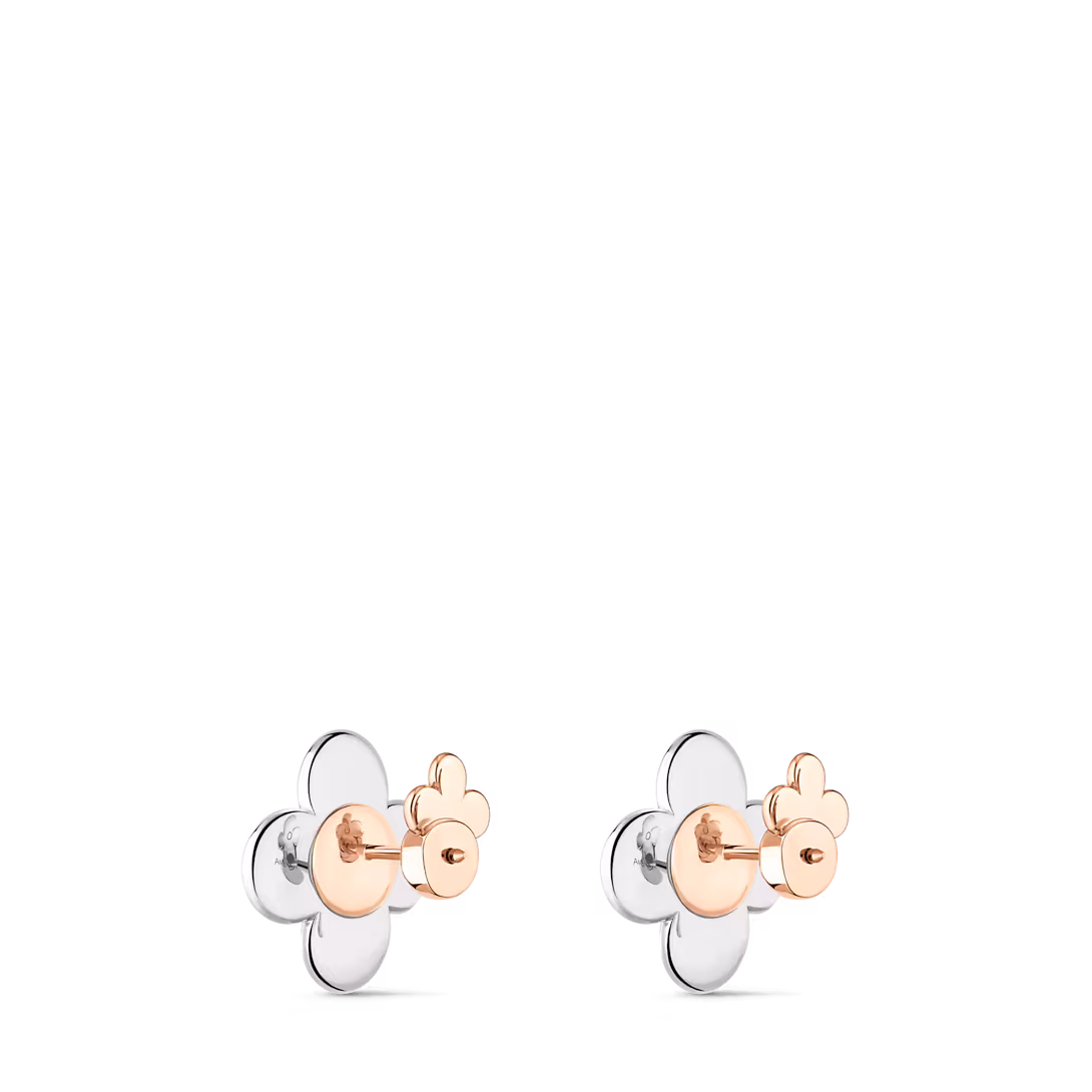 LV Vivienne Earrings, 3 Golds and Diamonds Q16742