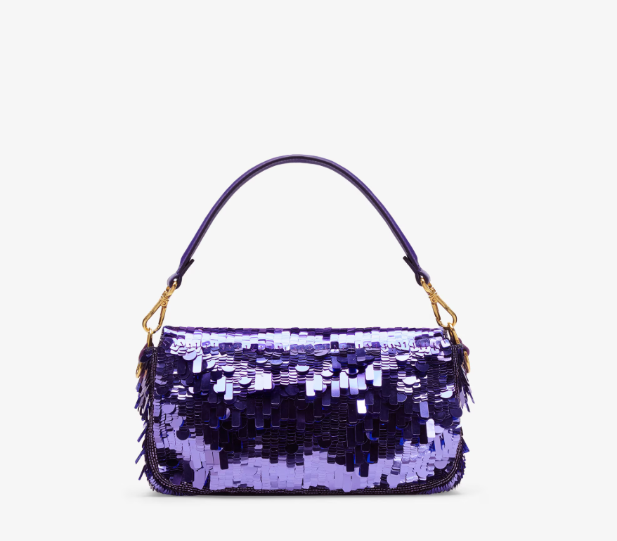 FENDI Baguette Purple sequined bag