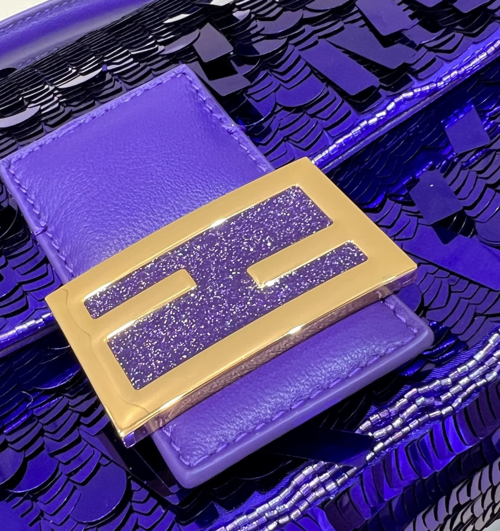 FENDI Baguette Purple sequined bag