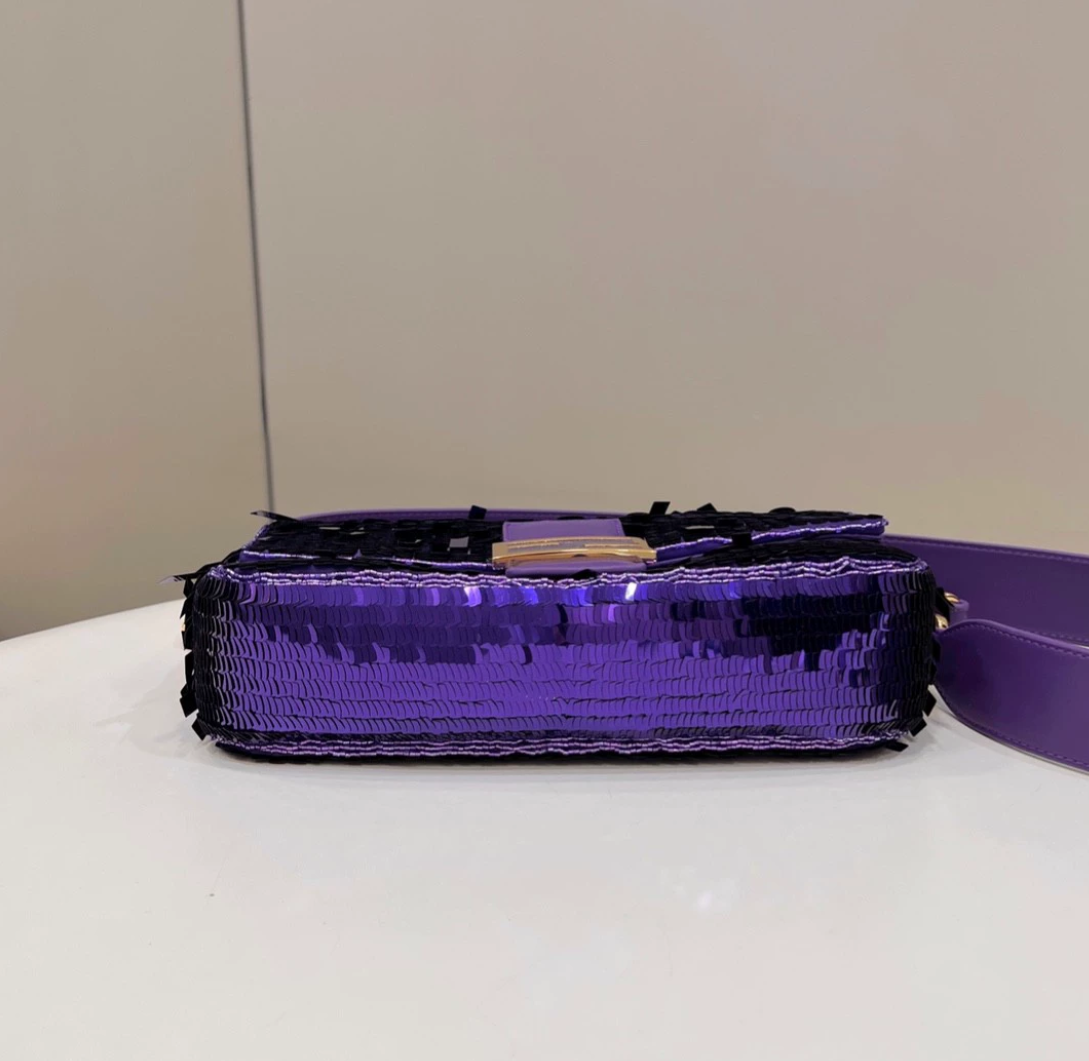 FENDI Baguette Purple sequined bag