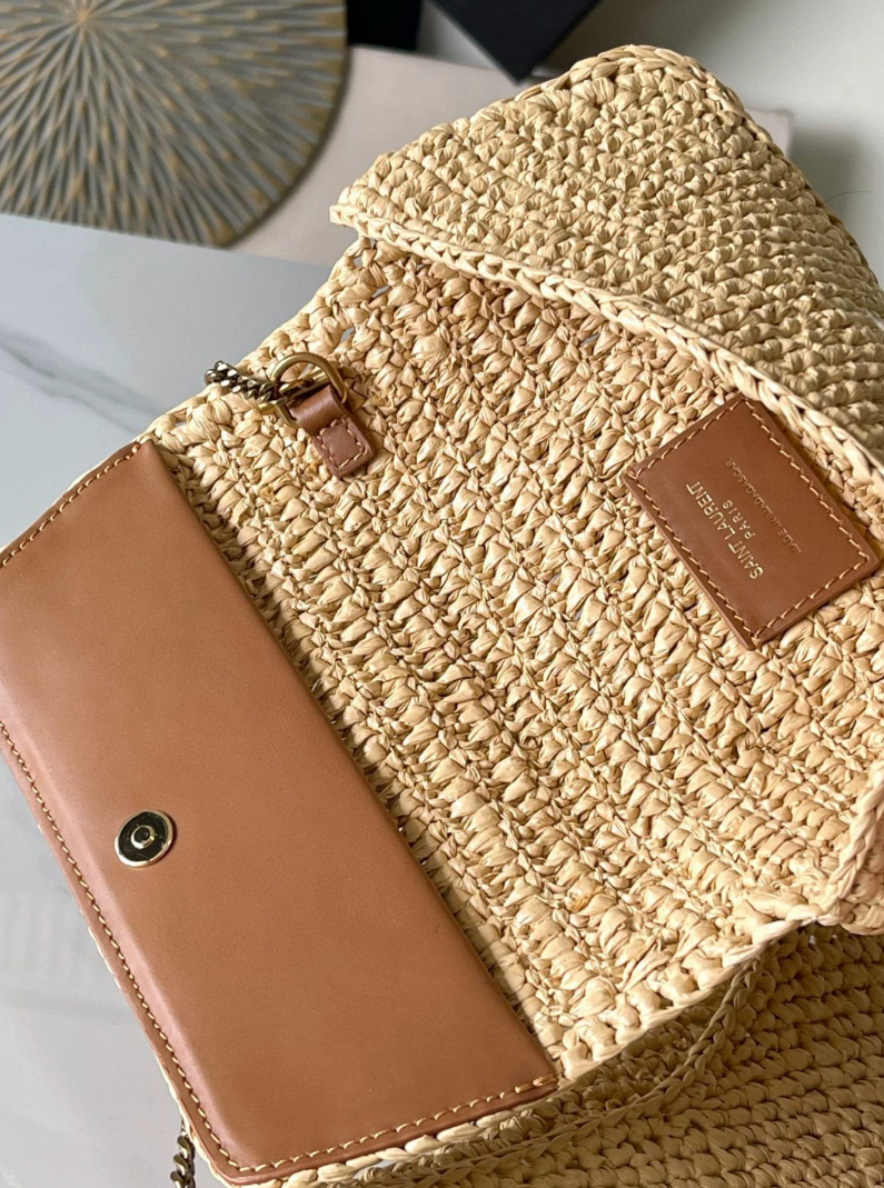 Saint Laurent Raffia Icare Tote Bag