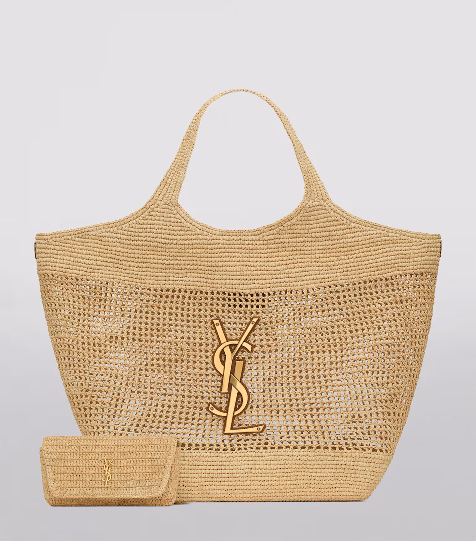 Saint Laurent Raffia Icare Tote Bag