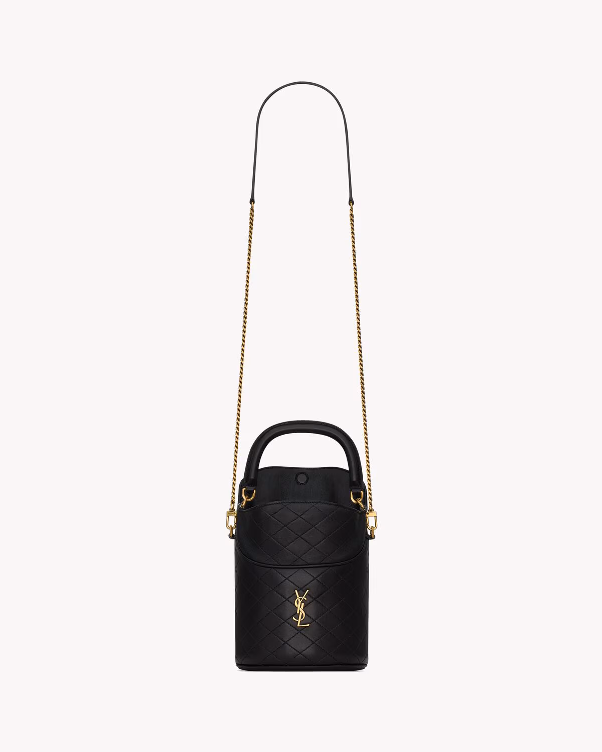 YSL GABY bucket bag in lambskin-Black
