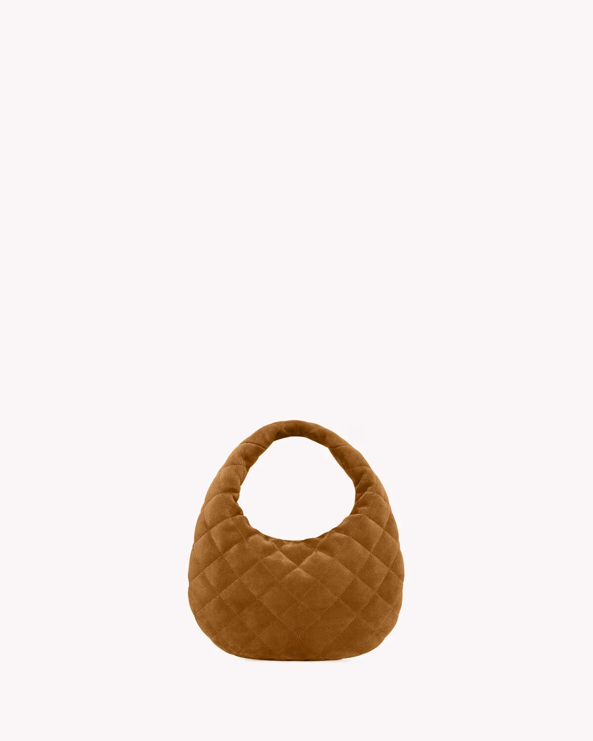 YSL ICARINO in quilted suede-CARAMEL COGNAC