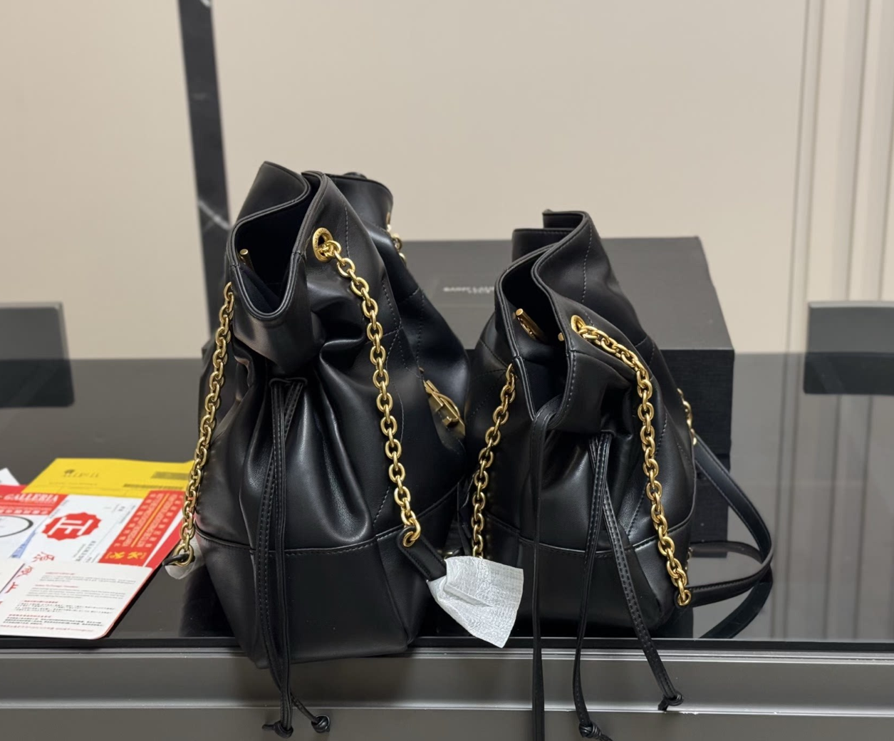 YSL JAMIE SHOPPING in lambskin-BLACK