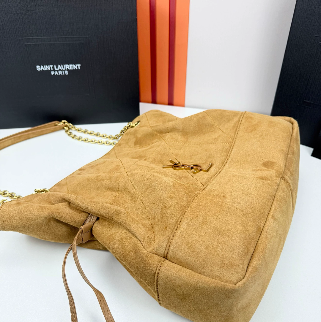 YSL JAMIE shopping in suede-GOLDEN LEAF