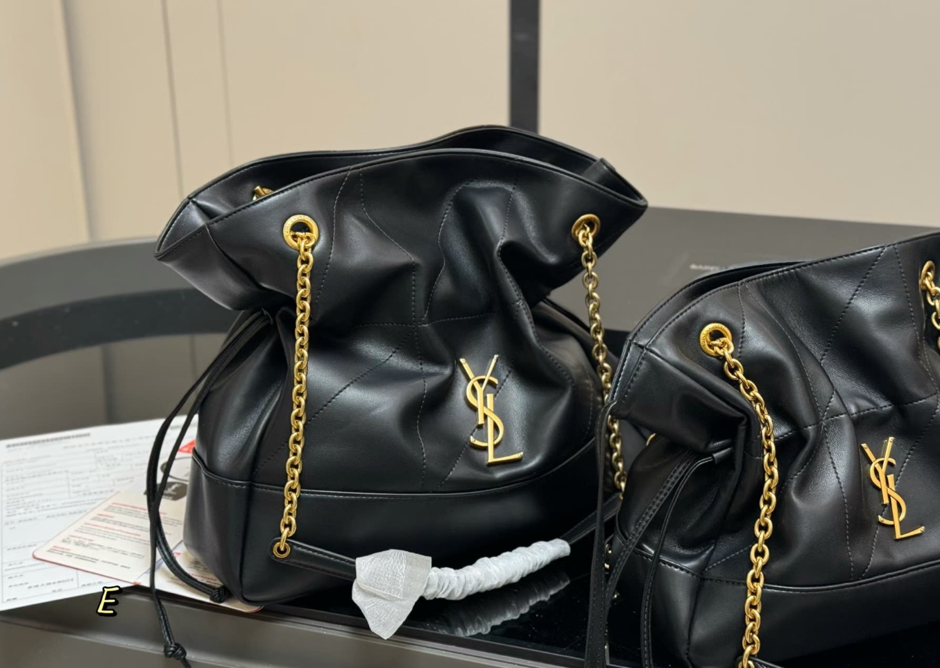 YSL JAMIE SHOPPING in lambskin-BLACK