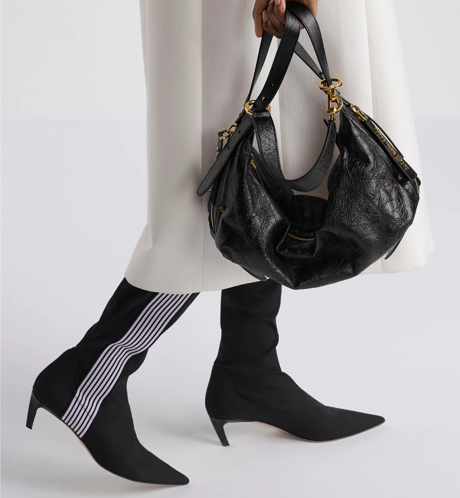 Dior Medium D-Journey Bag in Crinkled Calfskin